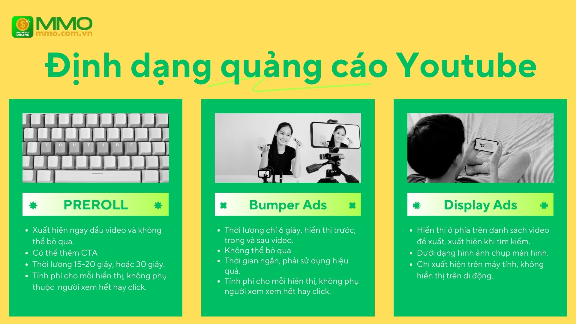 7 định dạng quảng cáo youtube phổ biến