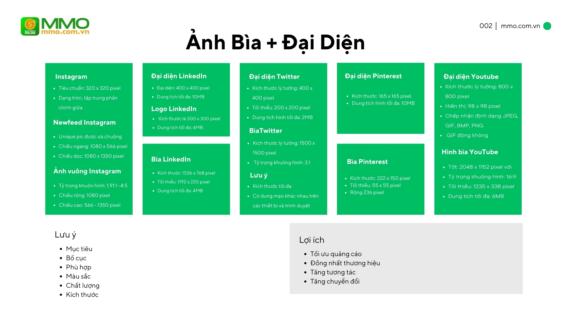 Kích thước ảnh bìa facebook, youtube, instagram 