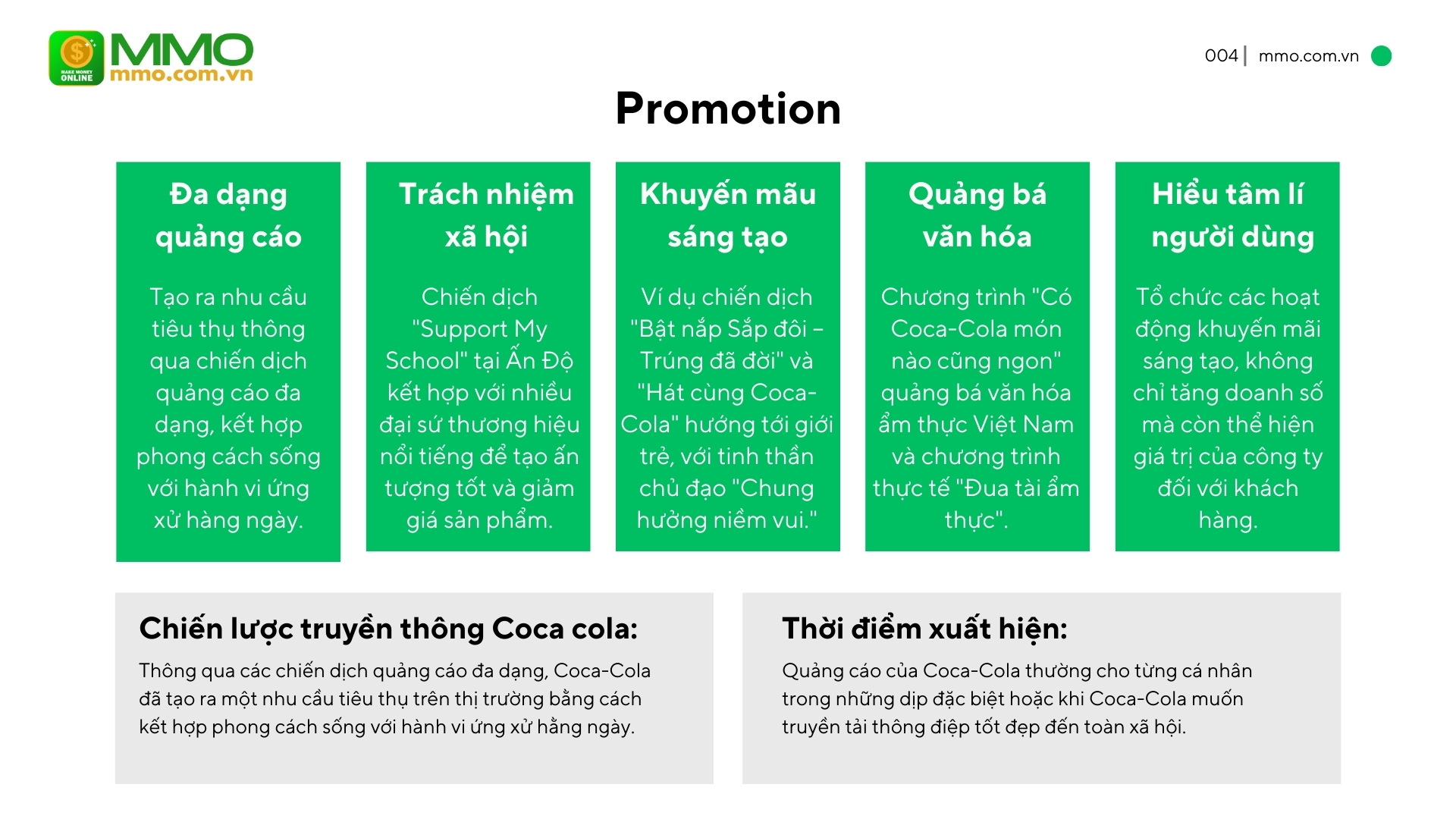 chiến lược marketing mix của Coca Cola