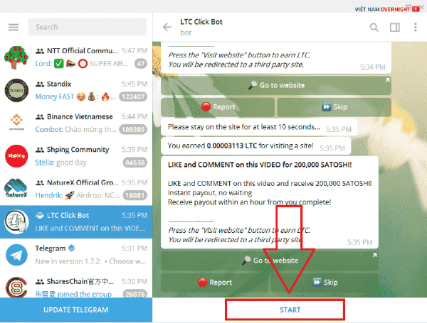 Kiếm tiền trên Telegram