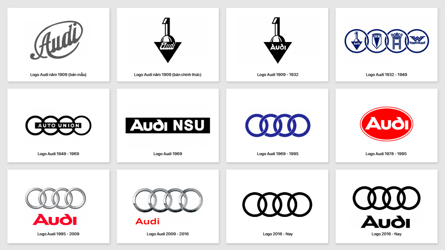 Logo Audi: Thương hiệu xe hơi thay đổi logo thương hiệu nhiều nhất kể từ 1909